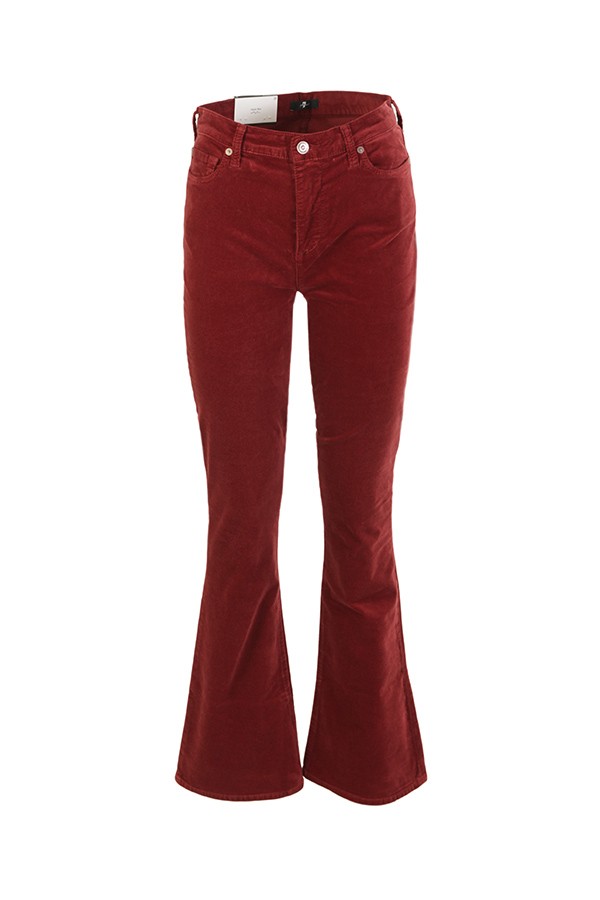 Pantalone 7 For All Mankind in Velluto Red